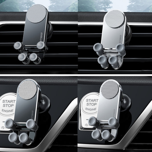 Oatsbasf Car Gravity Metal Bracket Scalable and Stable Mobile Phone Bracket Folding Screen Mobile Phone Exclusive Car Bracket(Outlet Silver) by Oatsbasf