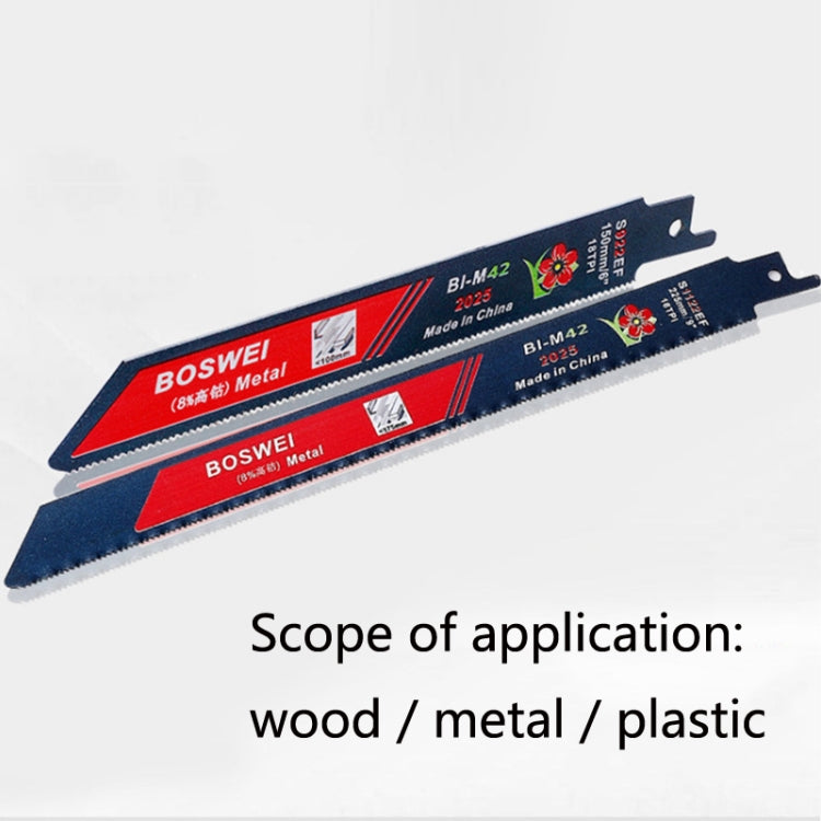 S922EF BOSWEI Hardcore Reciprocating Saw Strip Fine Teeth Saber Saw Blade Metal Plastic Wood Bimetal Curve Saw Blade - Electric Saws & Accessories by BOSWEI | Online Shopping UK | buy2fix