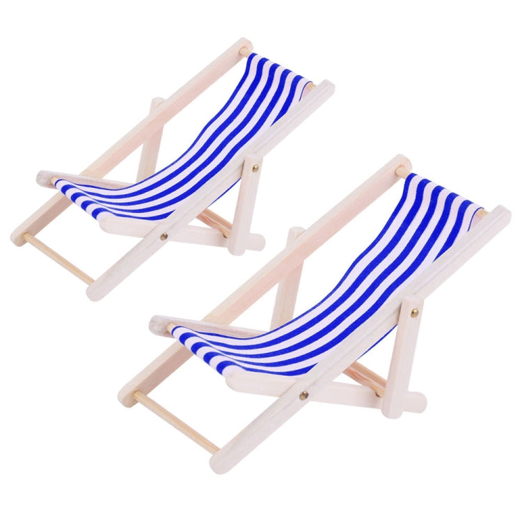 2 PCS 1:12 Beach Lounge Chair Simulation Model Outdoor Beach Scene Shooting Props Can Be Folded(Royal Blue) - Camera Accessories by buy2fix | Online Shopping UK | buy2fix