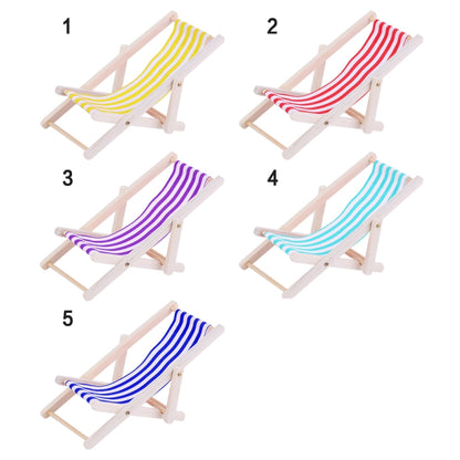 2 PCS 1:12 Beach Lounge Chair Simulation Model Outdoor Beach Scene Shooting Props Can Be Folded(Yellow) - Camera Accessories by buy2fix | Online Shopping UK | buy2fix