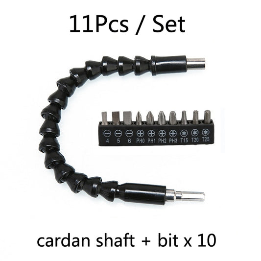 2 Sets Electric Drill Universal Coupling Sleeve Bit Set Multifunctional Flexible Shaft Electric Drill Accessory Set, Style: 11 PCS / Set by buy2fix