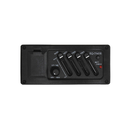 EQ-7545R Guitar Four-Band Equalizer EQ Wooden Guitar Modified Pickup Instrument Accessories(Black) by buy2fix