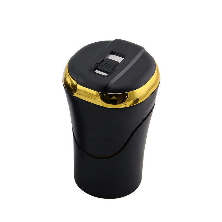 N09C Car Ashtray With Lamp And Cover Car Ashtray(Gold) - In Car by buy2fix | Online Shopping UK | buy2fix