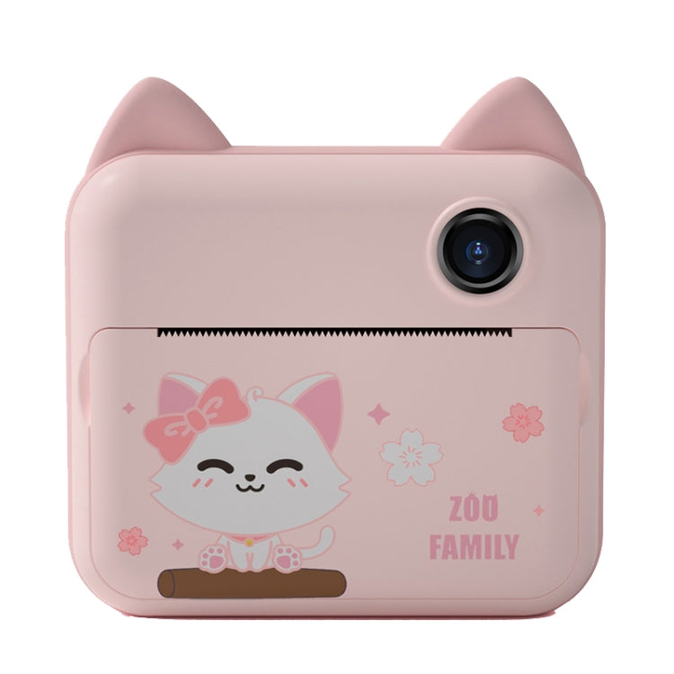 P1 Children Camera Printer Digital Toys Pocket Student Homework Mistakes Collections Printer, Style: Pink Cat + 32G - Consumer Electronics by buy2fix | Online Shopping UK | buy2fix