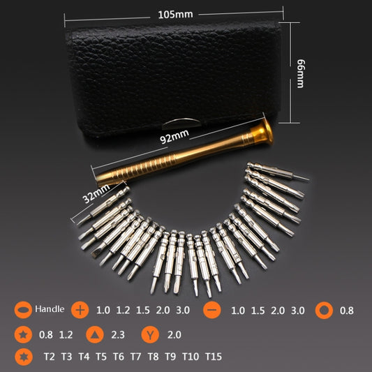 25 In 1 Multi-Purpose Leather Case Manual Screwdriver Batch Set Mobile Phone Notebook Repair Tool(With Magnetic) by buy2fix