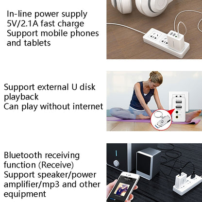 RAEYY D80 Bluetooth Adapter Audio Receiver Support 2.1A Dual USB Fast Charge, US Plug - Apple Accessories by buy2fix | Online Shopping UK | buy2fix