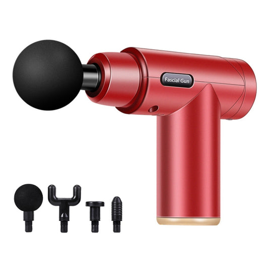 Fascia Massager Mini Electric Muscle Massager Portable Fitness Muscle Relaxing Massager LCD(Superior Red)