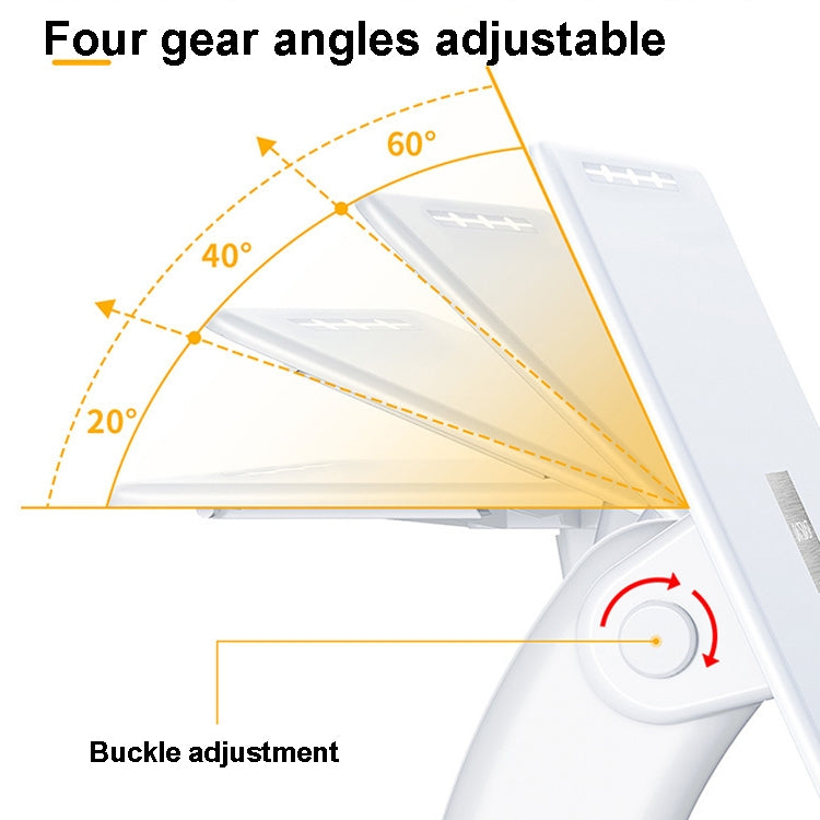 Oatsbasf 03363 Laptop Heightening Bracket Multifunctional Portable Foldable Desktop Stand(White) - Computer & Networking by Oatsbasf | Online Shopping UK | buy2fix