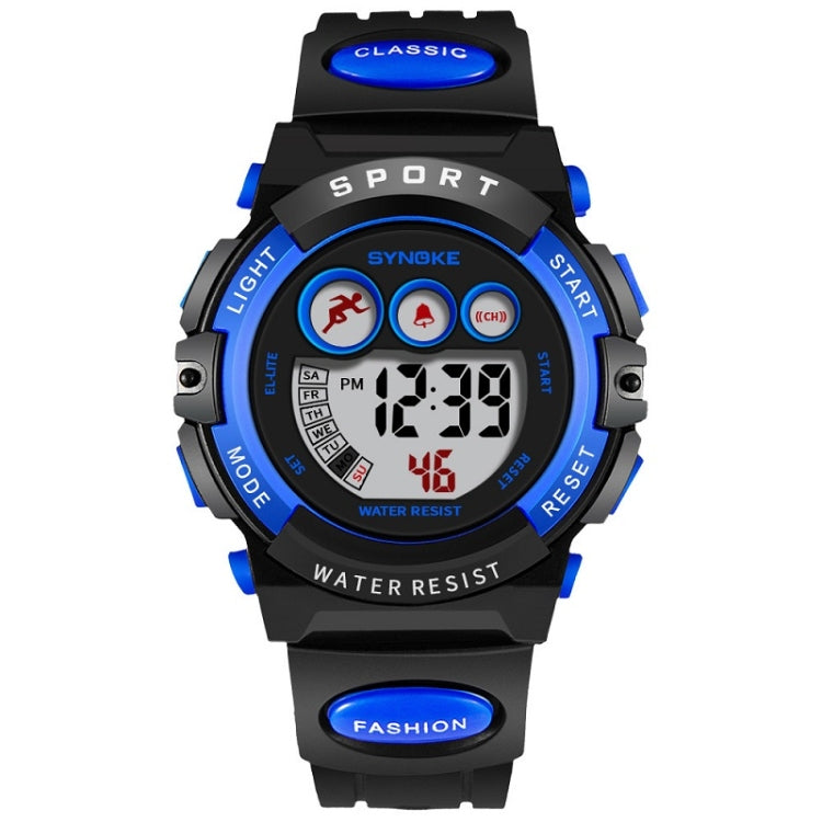 SYNOKE 9802 Children Sports Waterproof Digital Watch(Black Blue) - Silicone Strap Watches by SYNOKE | Online Shopping UK | buy2fix