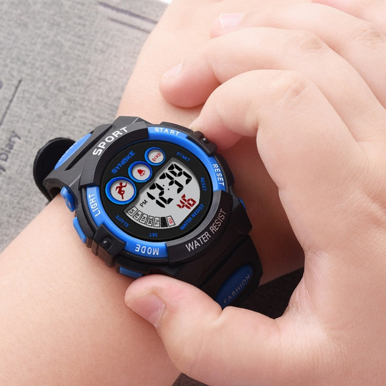 SYNOKE 9802 Children Sports Waterproof Digital Watch(Black Blue) - Silicone Strap Watches by SYNOKE | Online Shopping UK | buy2fix