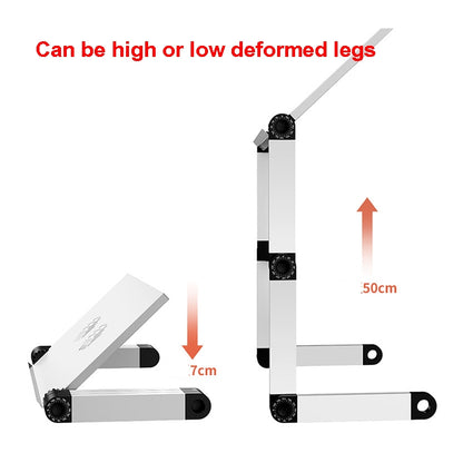 Oatsbasf Folding Computer Desk Laptop Stand Foldable Lifting Heightening Storage Portable Rack,Style: L02 White - Computer & Networking by Oatsbasf | Online Shopping UK | buy2fix