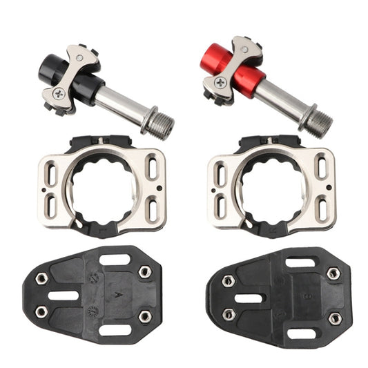 MEROCA Road Lock Shoes Card Three Pardin Bicycle Lollipops Self-Locking Pedal With Lock, Style: Steel Axis (Red) by MEROCA