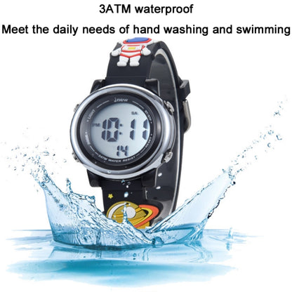 JNEW A380-86161 Children Cartoon 3D Space Planet Multifunctional Waterproof Sports LED Electronic Watch(Black) - Cartoon Watches by JNEW | Online Shopping UK | buy2fix