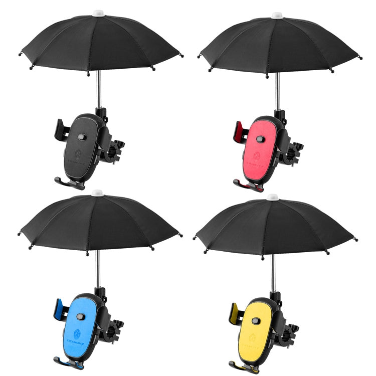 CYCLINGBOX BG-2935 Bicycle Mobile Phone Bracket With Umbrella Waterproof Navigation Electric Car Mobile Phone Frame, Style: Handlebar Installation (Black) - Outdoor & Sports by CYCLINGBOX | Online Shopping UK | buy2fix