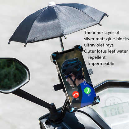 CYCLINGBOX Bicycle Mobile Phone Bracket With Parasol Rider Mobile Phone Frame, Style: Handlebar Installation (Black) - Outdoor & Sports by CYCLINGBOX | Online Shopping UK | buy2fix