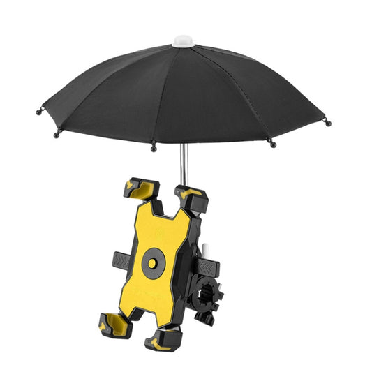 CYCLINGBOX Bicycle Mobile Phone Bracket With Parasol Rider Mobile Phone Frame, Style: Handlebar Installation (Yellow) - Outdoor & Sports by CYCLINGBOX | Online Shopping UK | buy2fix