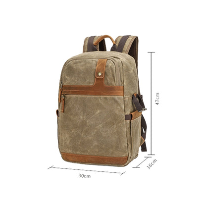 D1383 Outdoor SLR Digital Camera Backpack Waterproof Batik Canvas Camera Bag(Green) - Camera Accessories by buy2fix | Online Shopping UK | buy2fix