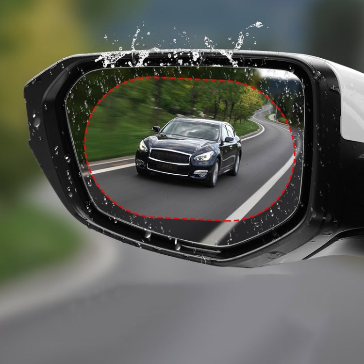 2pcs /Set Rainproof Anti-Fog And Anti-Reflective Film For Car Rearview Mirror Ellipse 100X145mm(Transparent) by buy2fix