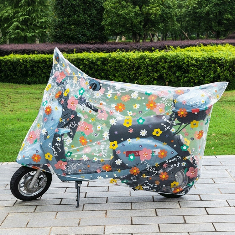 General Rain And Dustproof PEVA Car Cover For Motorcycles And Electric Vehicles, Specification: 220x120cm(Sun Flower) by buy2fix