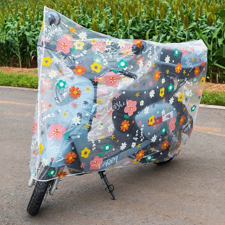General Rain And Dustproof PEVA Car Cover For Motorcycles And Electric Vehicles, Specification: 220x120cm(Sun Flower) by buy2fix