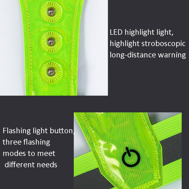 LED Reflective Vest High Stretch Outdoor Reflective Vest Traffic Safety Reflective Clothing( Green) - In Car by buy2fix | Online Shopping UK | buy2fix