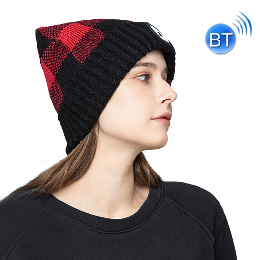M3-BL Bluetooth LED Music Headset Hat Lady Warm Night Lighting Hat(Black Red) - Smart Wear by buy2fix | Online Shopping UK | buy2fix