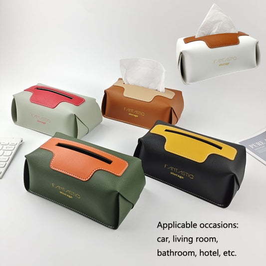 SJM0041 Car PU Paper Tissue Box Hotel Napkin Paper Box Toilet Paper Box(Aqua Green) by buy2fix