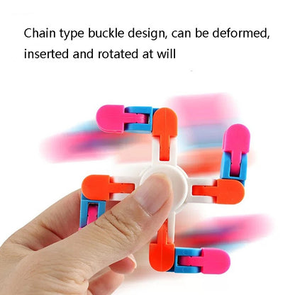 10 PCS Bicycle Chain Track DIY Toys Bone Stenosis 4 Angle Variety Fingertip Spinner, Random Color Delivery(Four-section Type) - Spinning Toys by buy2fix | Online Shopping UK | buy2fix