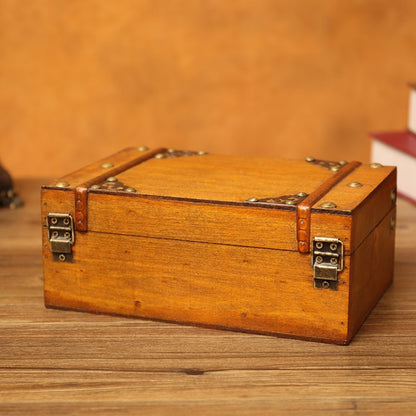 Antique Distressed Cosmetic Storage Box Dressing Table Props For Shooting Scenes，Specification： 6280-01GK02 Yellow + Lock - Camera Accessories by buy2fix | Online Shopping UK | buy2fix