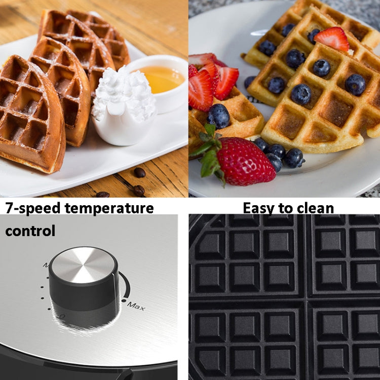 1000W Waffle Maker Breakfast Bread Maker Sandwich Maker Temperature Adjustable Electric Baking Pan(AU Plug) - Home & Garden by buy2fix | Online Shopping UK | buy2fix