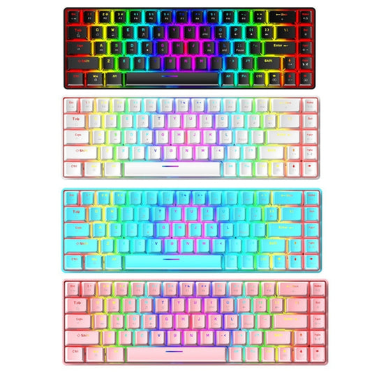 T8 68 Keys Mechanical Gaming Keyboard RGB Backlit Wired Keyboard, Cable Length:1.6m(Black Tea Shaft) by buy2fix