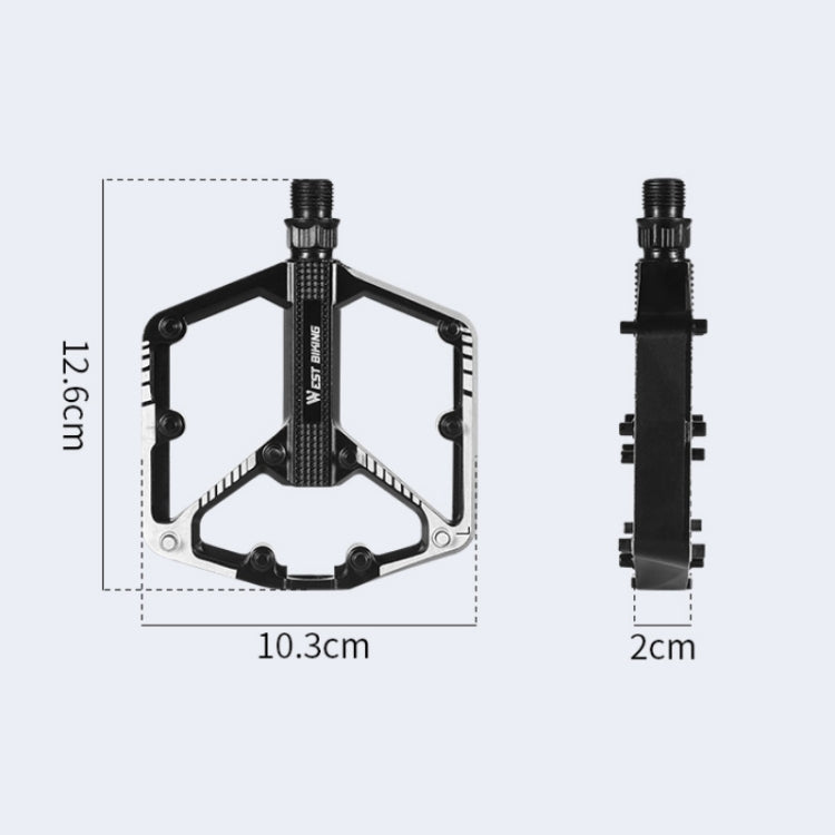 WEST BIKING Bicycle Aluminum Alloy Chromium Molybdenum Steel Axle Pedal(Black) - Outdoor & Sports by WEST BIKING | Online Shopping UK | buy2fix