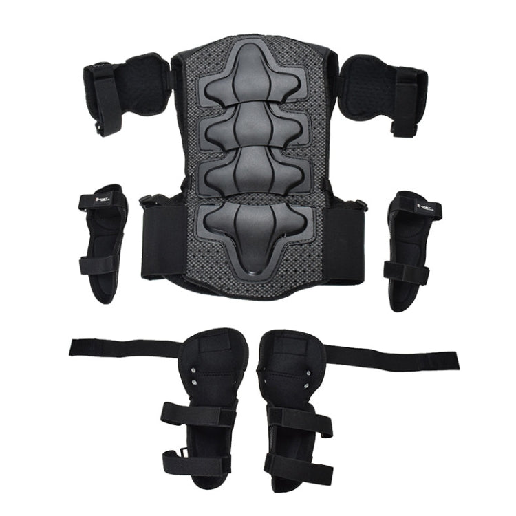 GHOST RACING Motorcycle Protective Gear Children Safety Riding Sport Vest + Knee Pads + Elbow Pads Protective Suit(Red) by GHOST RACING