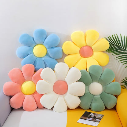 Small Daisy Flower Soft Elastic Cushion Pillow 53cm(Sky Blue) - Home & Garden by buy2fix | Online Shopping UK | buy2fix