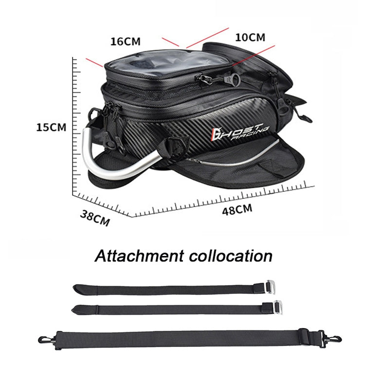 GHOST RACING GR-YXB08 Motorcycle Bag Touch Navigation Fuel Tank Package Dust Waist Bag(Without Magnet (Black)) by GHOST RACING