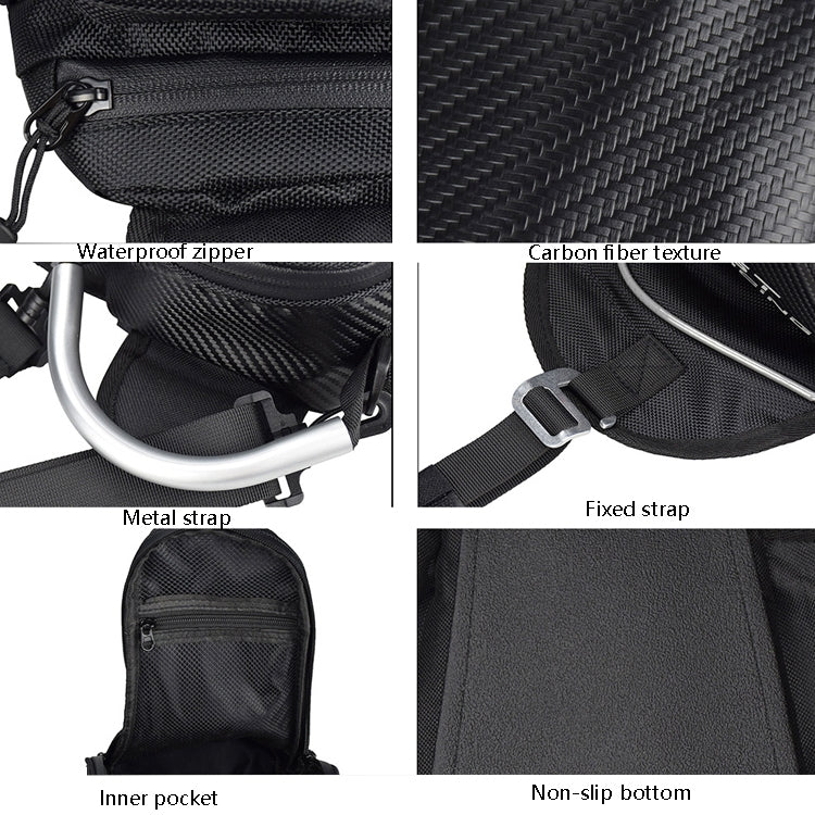 GHOST RACING GR-YXB08 Motorcycle Bag Touch Navigation Fuel Tank Package Dust Waist Bag(With Magnet (Black)) by GHOST RACING