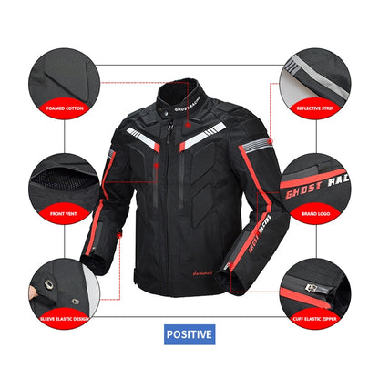 GHOST RACING GR-Y07 Motorcycle Cycling Jacket Four Seasons Locomotive Racing Anti-Fall Cloth, Size: L(Light Grey) by GHOST RACING