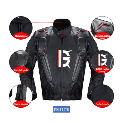 GHOST RACING GR-Y09 Motorcycle Four Seasons Racing Suit Locomotive Riding Anti-Fall Rally Suit, Size: L(Black) by GHOST RACING