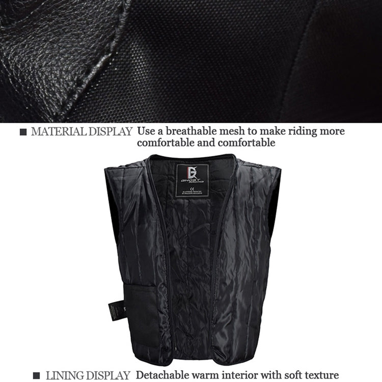 GHOST RACING GR-Y09 Motorcycle Four Seasons Racing Suit Locomotive Riding Anti-Fall Rally Suit, Size: L(Black) by GHOST RACING