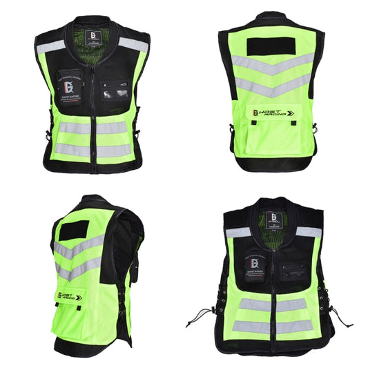 GHOST RACING GR-Y06 Motorcycle Riding Vest Safety Reflective Vest, Size: XL(Fluorescent Green) by GHOST RACING