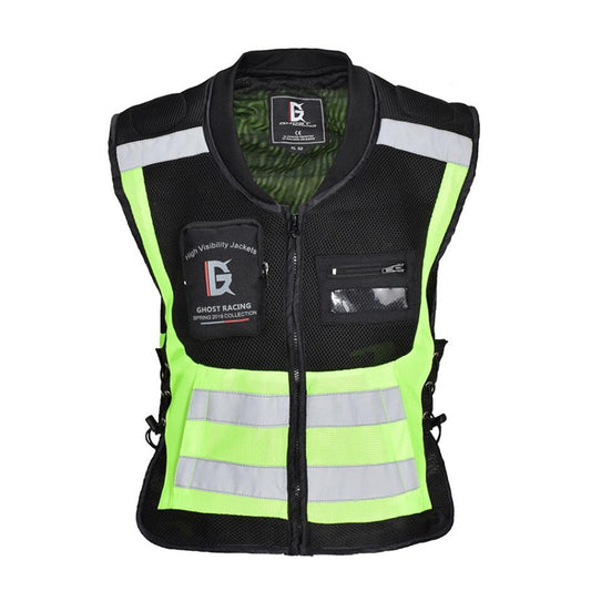 GHOST RACING GR-Y06 Motorcycle Riding Vest Safety Reflective Vest, Size: XXL(Fluorescent Green) by GHOST RACING