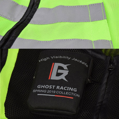 GHOST RACING GR-Y06 Motorcycle Riding Vest Safety Reflective Vest, Size: XXL(Fluorescent Green) by GHOST RACING