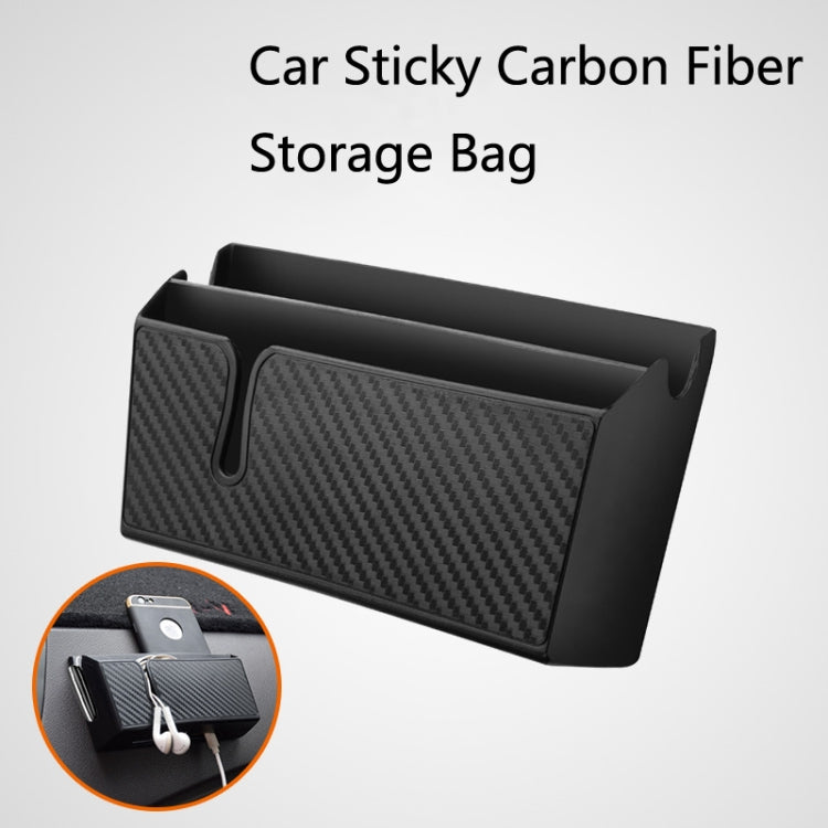 2 PCS DM-020 Car Sticky Carbon Fiber Storage Bag Car Mobile Phone Storage Box Small - In Car by buy2fix | Online Shopping UK | buy2fix