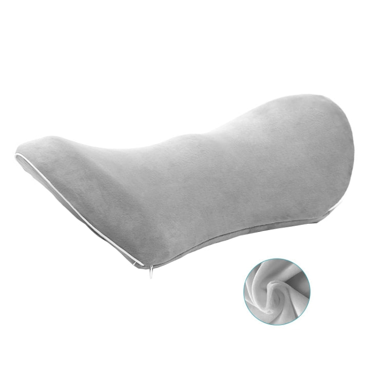 Car Supplies Lumbar Support Memory Foam Car Backrest Lumbar Cushion Seat Cushion Lumbar Pillow, Colour: Crystal Velvet Light Gray - In Car by buy2fix | Online Shopping UK | buy2fix