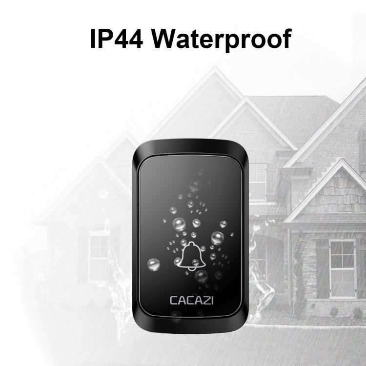 CACAZI A80 1 For 1 Wireless Music Doorbell without Battery, Plug:UK Plug(Black) - Security by CACAZI | Online Shopping UK | buy2fix