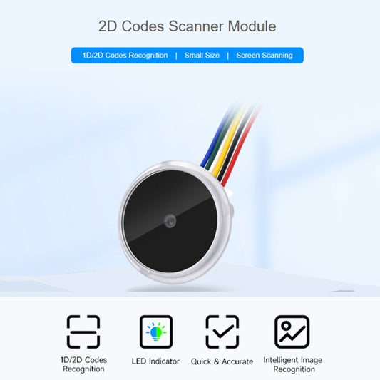 Waveshare 25515 Round 2D Codes Scanner Module Barcode/QR Code Reader, With LED Indicator by Waveshare