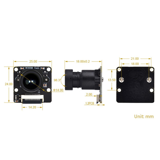 Waveshare 25553 SC3336 3MP 1/2.8-Inch F2.0 Camera Module (B) by Waveshare