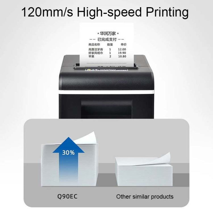 Xprinter XP-Q90EC 58mm Portable Express List Receipt Thermal Printer, Style:LAN Port(EU Plug) - Consumer Electronics by Xprinter | Online Shopping UK | buy2fix