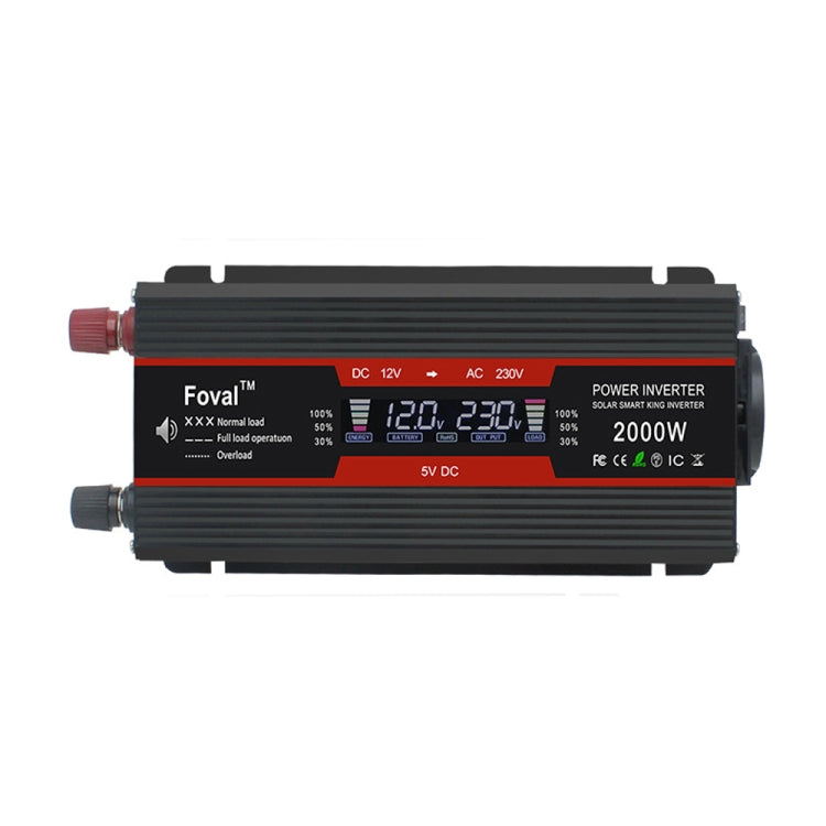 2000W LCD Smart Home Car Inverter 12V To 220V Power Converter - In Car by buy2fix | Online Shopping UK | buy2fix