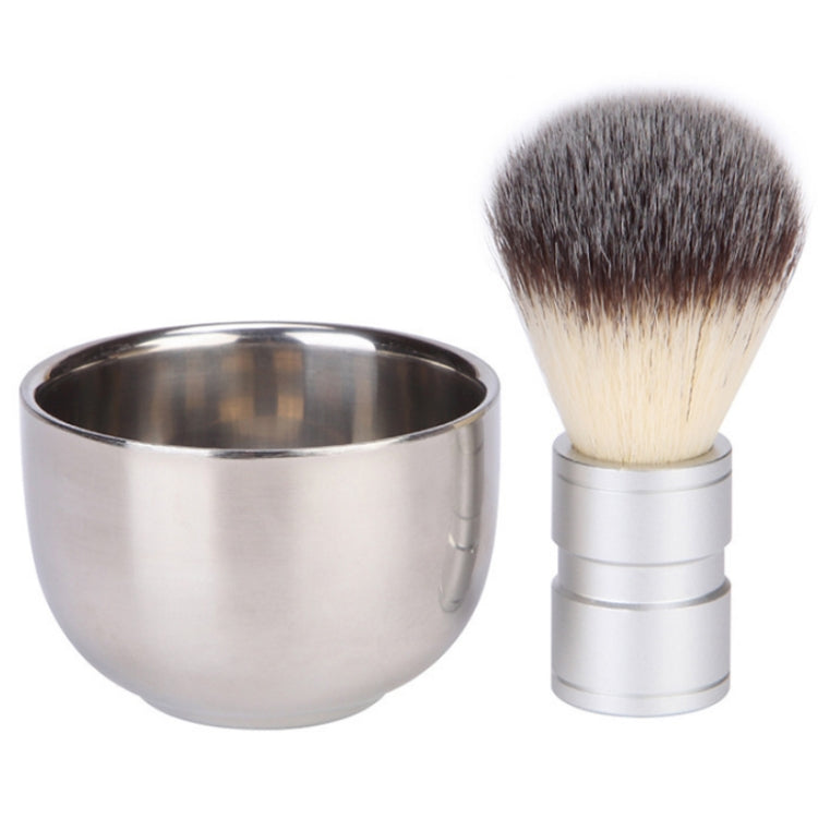 Stainless Steel Animal Hair Beard Brush Manual Stirring And Foaming Shaving Tool, Specification: Bowl + Brush - Hair Trimmer by buy2fix | Online Shopping UK | buy2fix